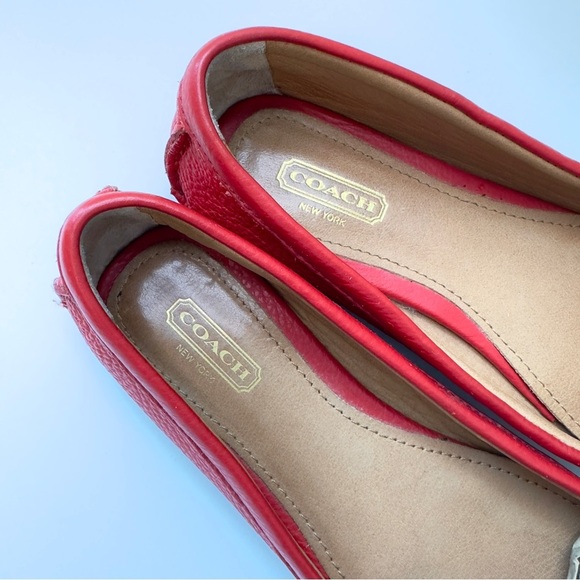 Like new! COACH Red Leather Tassel Loafers – Size 7B - Picture 5 of 10